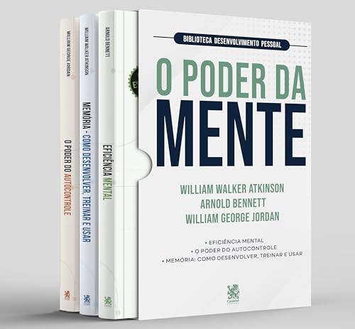 Capa de Biblioteca Desenvolvimento Pessoal: O Poder da Mente - Box com 3 Livros