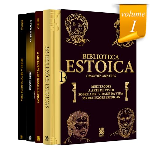 Capa de Biblioteca Estoica: Grandes Mestres Volume I - Box com 4 Livros
